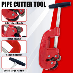 Pipe Cutter Tool Metal Tube Cutter Heavy Duty Tubing Cutting Tool with Blade Precise Plumber Iron Pipe Cutting Tool Galvanized