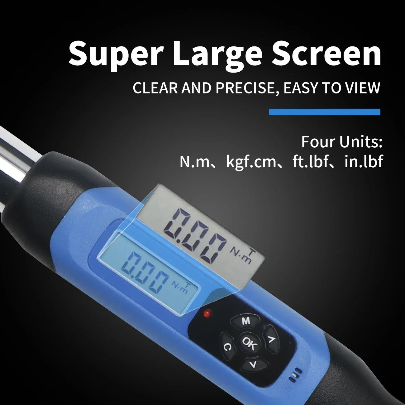 1/2 Inch Drive Digital Torque Wrench High Accuracy Electronic Ratchet Wrench Automotive Maintenance Precision Measuring Tool