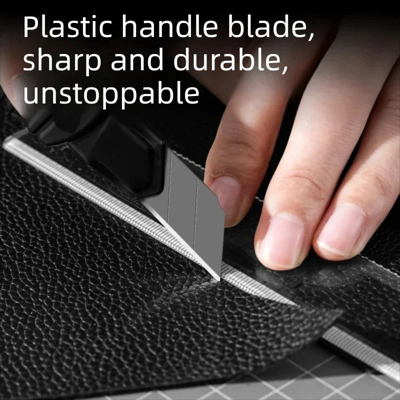 Deli Heavy Duty Utility Knife Sharp Black SK5 Carbon Steel Blades 9mm/18mm/Auto-Retractable Box Cutter for Cardboard Cartons