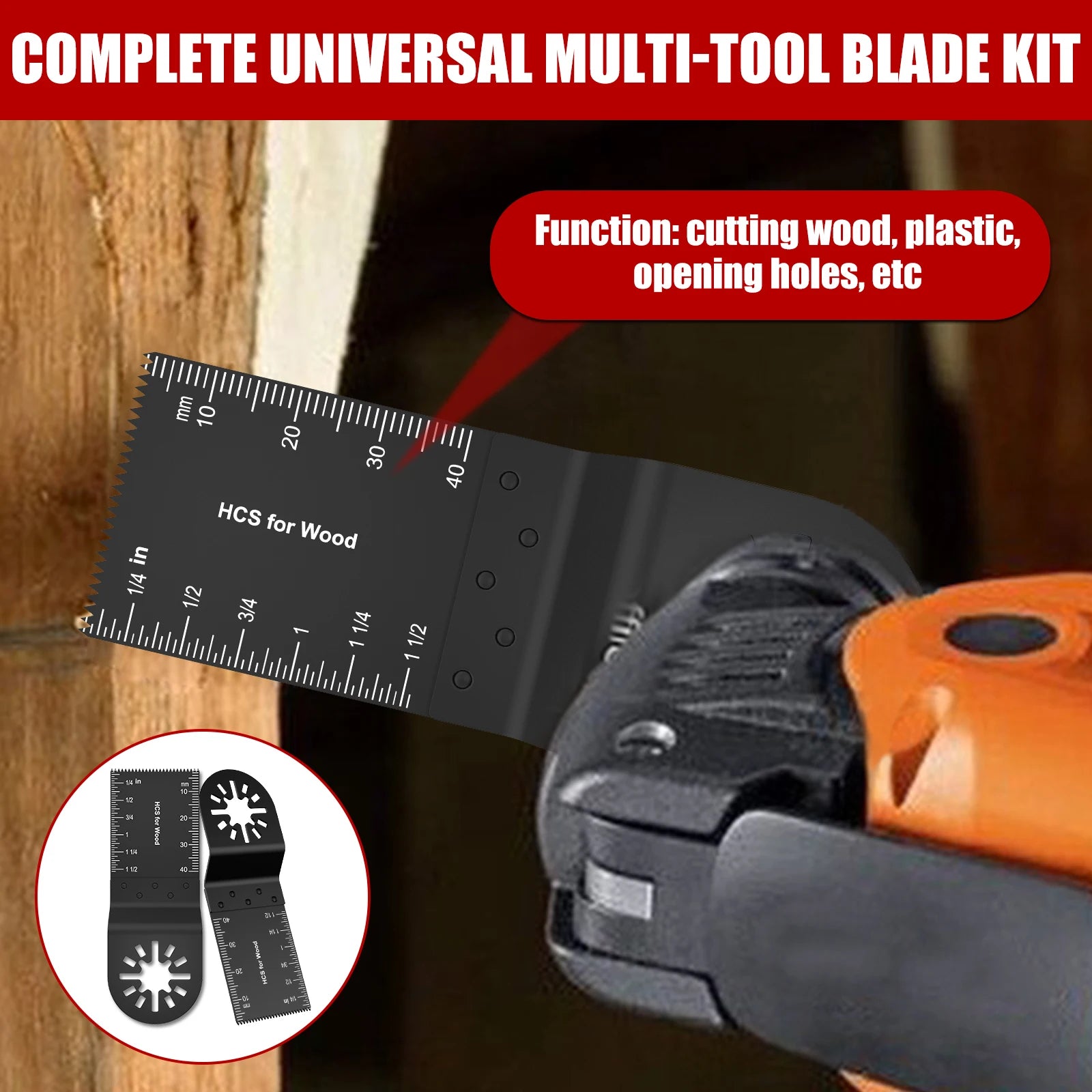 20/5pcs Oscillating Multi-Tool  Blade Bi-Metal Saw Blades Set Professional Wood/Metal Universal Quick Release Multitool Oscillat