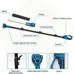 New Electric High Branch Hedge Trimmer Brushless Cordless Telescopic Hedge Shear For Makita 18V Battery Pin Garden Power Tools