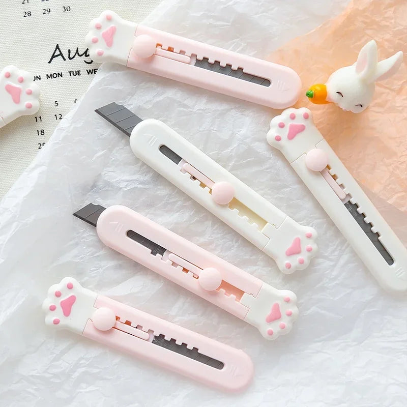 Utility Knife Box Cutter Mini Cute Knife Portable Express Package Removal Knife Student Office Tools Paper Cutting Paper Cutter