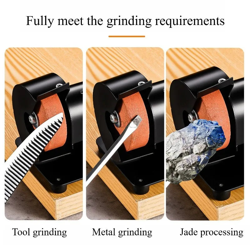 Electric Grinding Wheel Machine 220V Mini Desktop Snag Grinding Multi-functional Polishing Sharpening for Knife Metal Jade Etc.