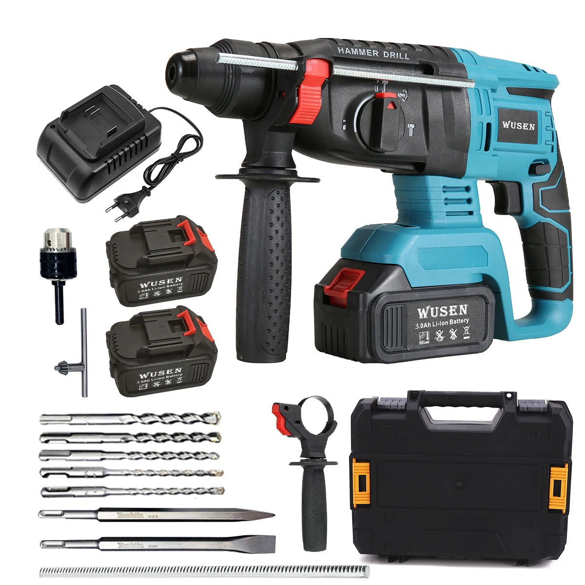 Hammer Drill  Tool Set Machine 21v Battery Brushless Demolition Impact Electric Hammer Drill Power Rotary Hammers