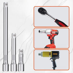 1/4" 3/8" 1/2" Drive 50/100/150/250mm Socket Ratchet Wrench Extension Bar Set Hand Tool