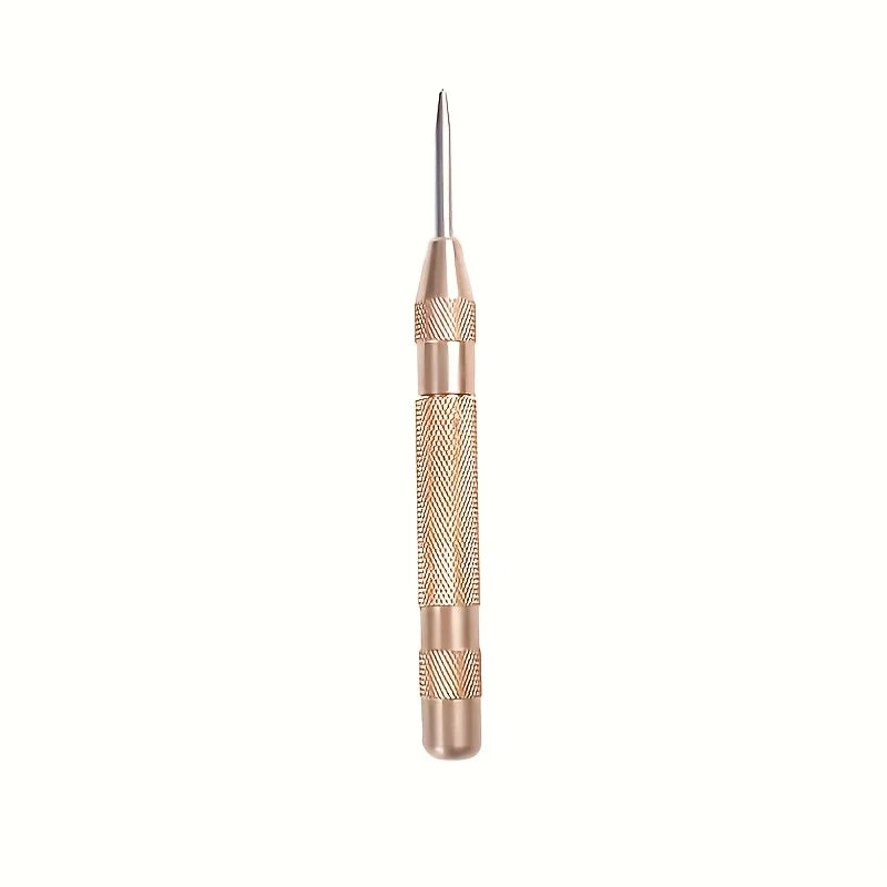Steel Spring-Loaded Automatic Center Punch | Precision Marking & Hole Starter Tool, Metal, No Electricity Required
