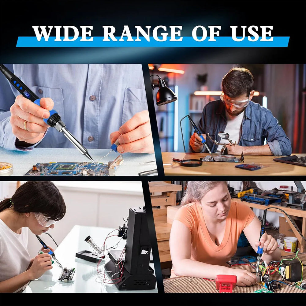 Soldering iron kit, 80W 110V LED digital soldering iron, with ceramic heater, portable soldering tool set
