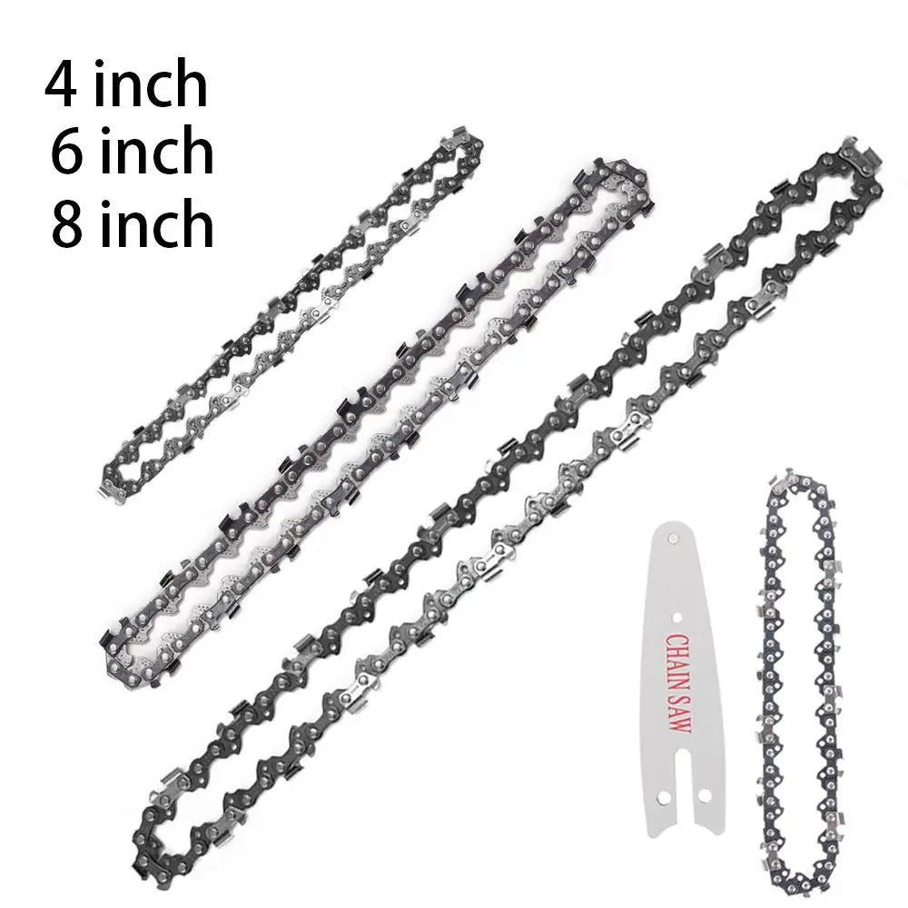 4/6/8 Inch Steel Chainsaw Chains Replacement Electric Chain Saw Accessories Electric Saw Blade Wood Cutting Mini Wood Power Tool