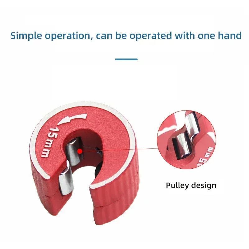 Round Pipe Tube Cutter Aluminum Alloy Body Self Locking Copper Tube PVC Plastic Mini Pipe Cutter Tool for Plumbing and Repair