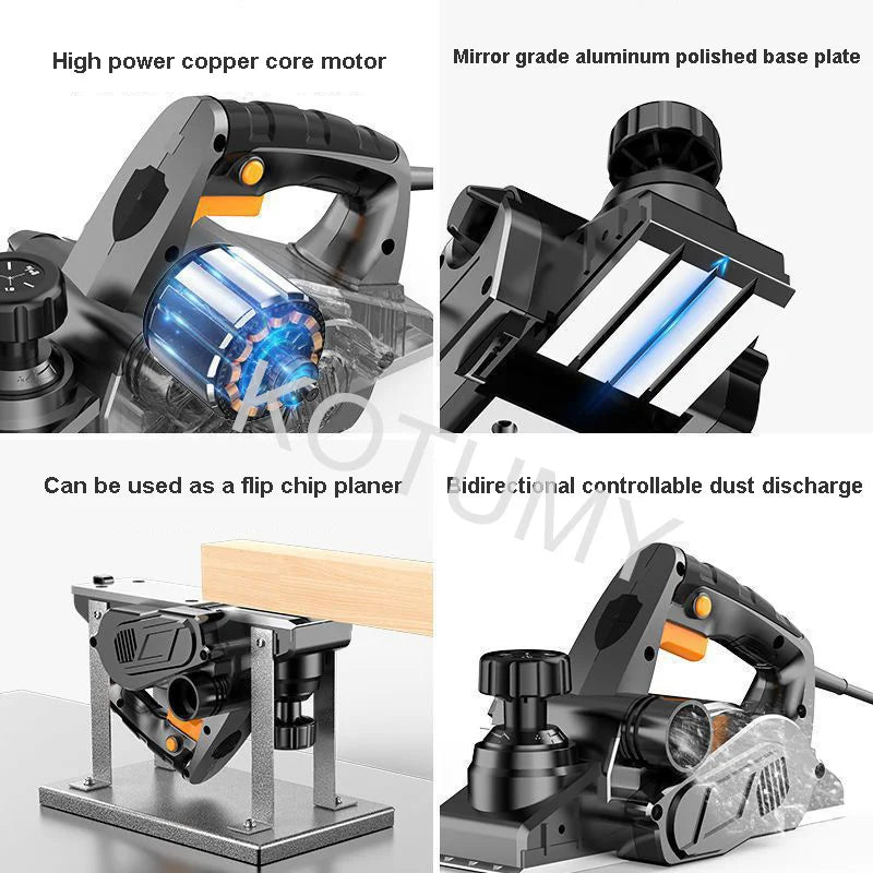 220V Electric Planer Portable Planer Electric Saw Carpenter'S Plane Woodworking Power Tool Handheld Wood Cutting Tool
