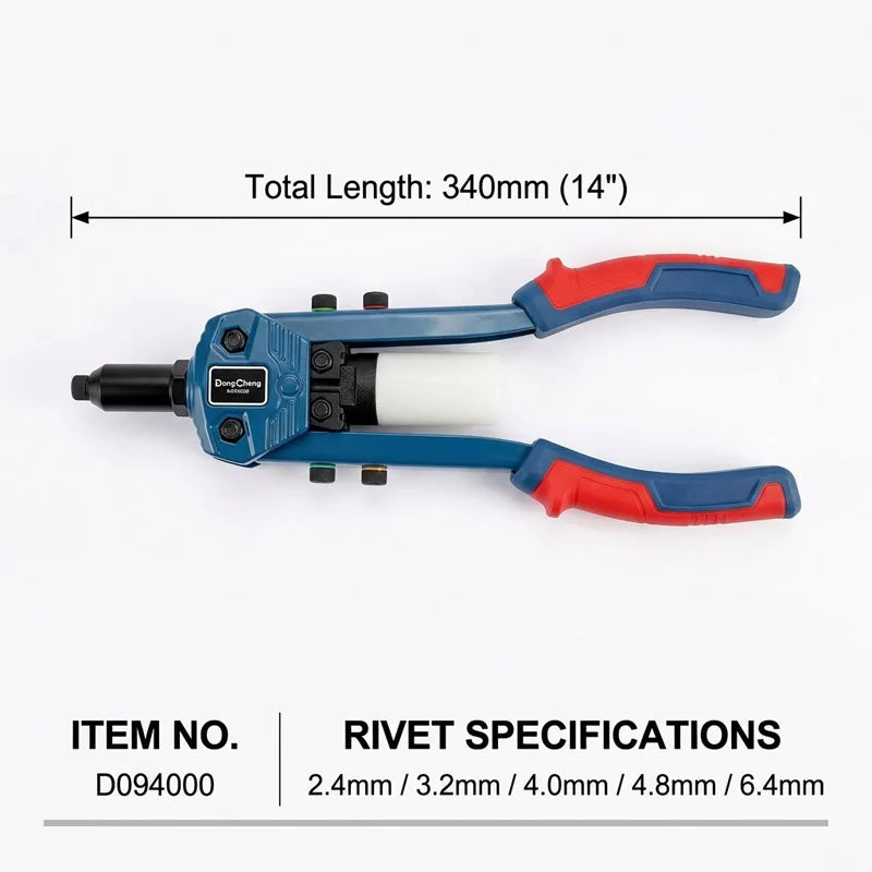 Self-Return Dual Handle Rivet Gun, CR-Mo Steel 3-Jaw Claw, Heavy Duty Blind Riveter for Metal Fabrication & Structural Work