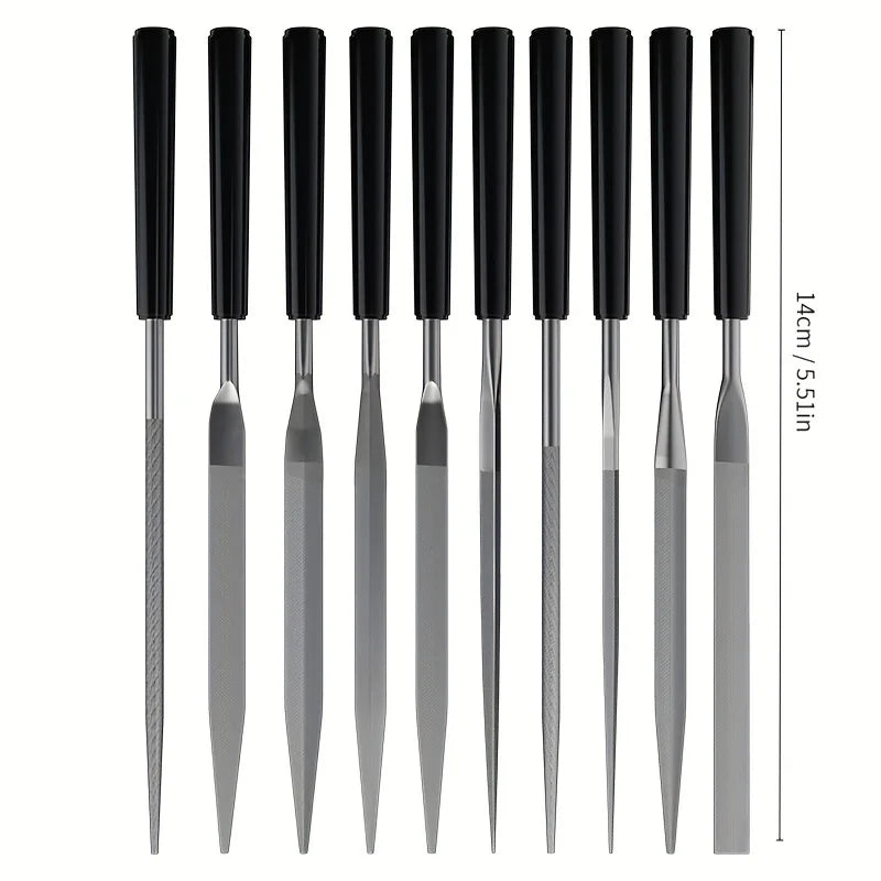 10pcs/set Metal Needle File Set Wood Carv Wood Rasp Metal Polishing Hand FileTools Steel Rasp Needl Filing For Metal Glass Stone