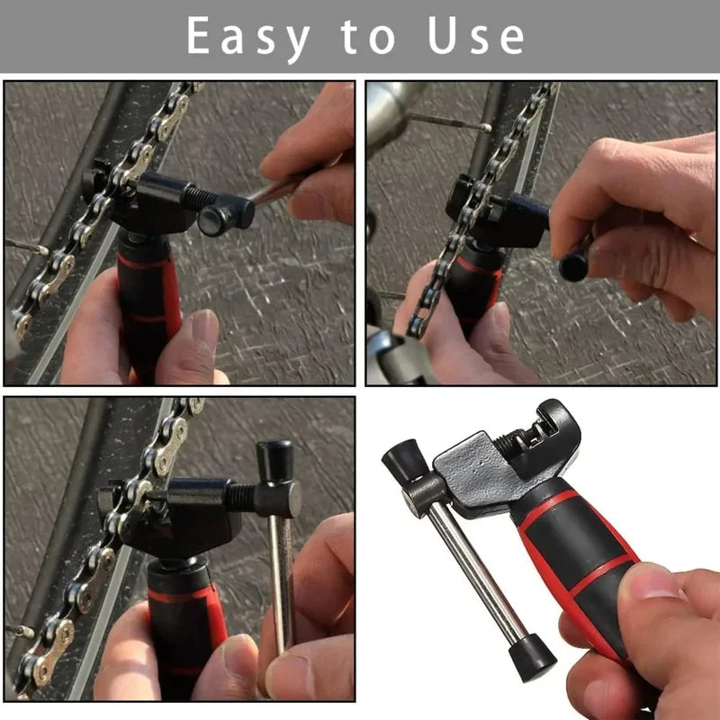 Bicycle Chain Cutter Tool – Heavy Duty Chain Break Tool with Red Handle, for Derailleur & Single-Speed Chains