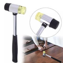 1Pack Double-Faced Rubber Mallet Soft Hammer with Non-Slip Handle for Jewelry Leather Crafting Woodworking