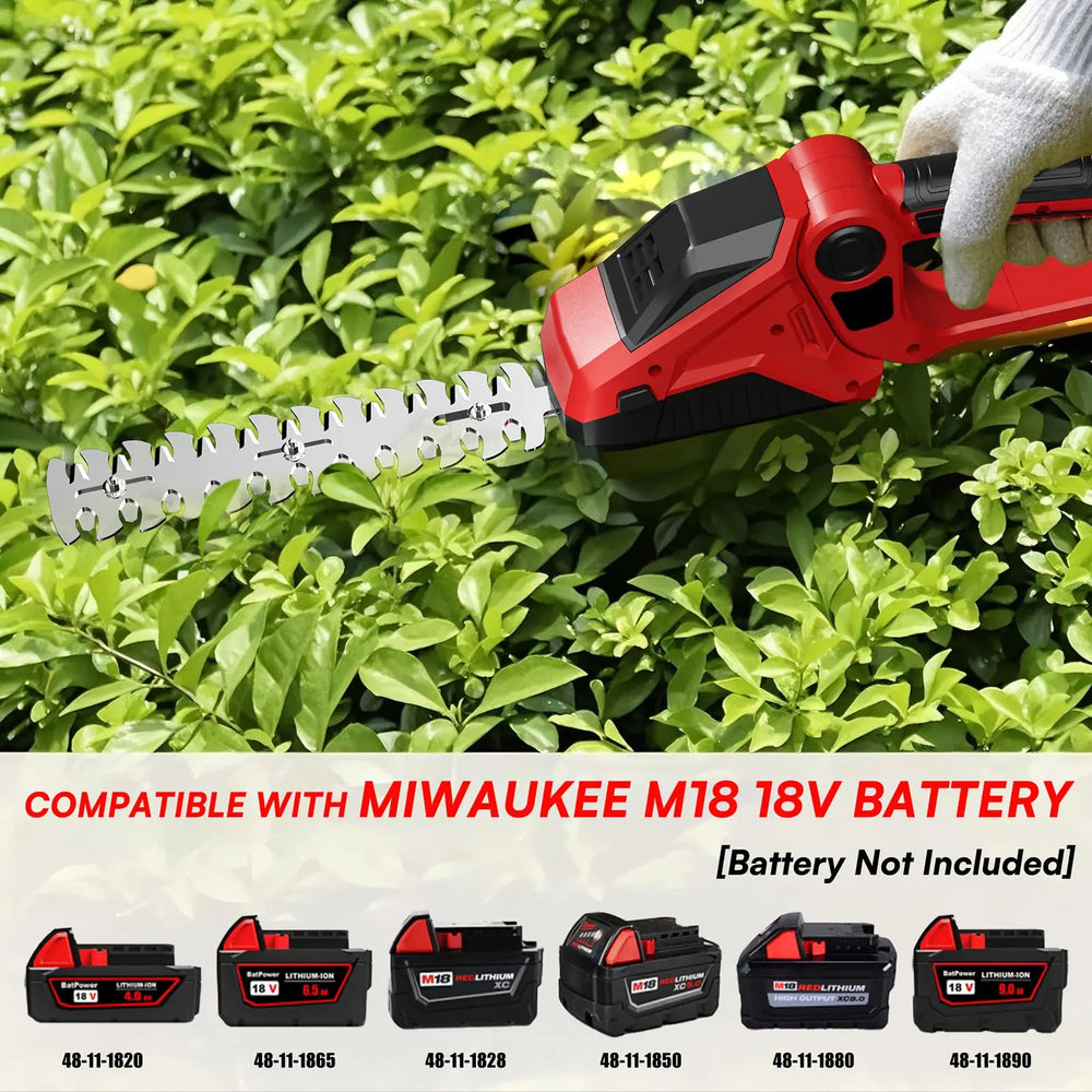 Cordless Hedge Trimmer For Milwaukee M18 Battery 2200RPM Mini Grass Shears 2 in 1 Handheld Electric Hedge Trimmer/Grass Cutter