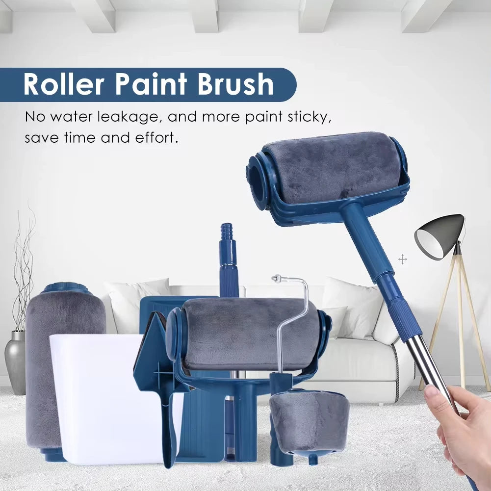 2PCS Professional Wall Paint Roller Brush Set Household Wall Decorative Painting Brush DIY Corner Painting Rolling Brush Handle