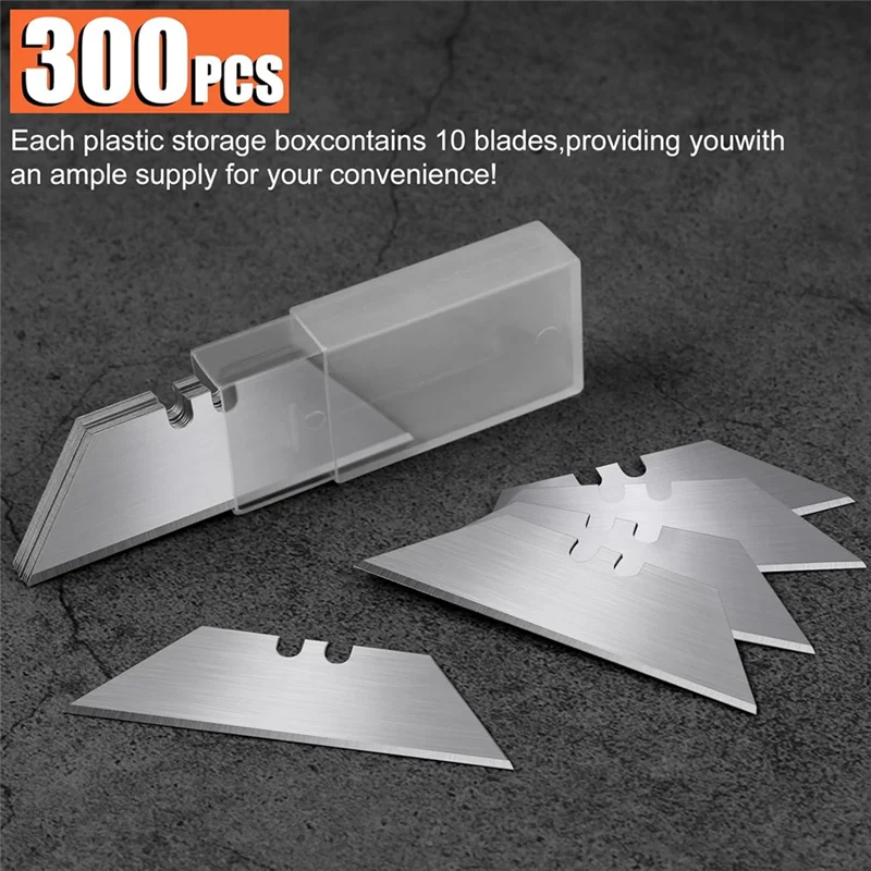 100 Pcs Utility Knife Blade, SK5 Box Cutter Blades Refills With Storage Box, Utility Blades For Box Cutter