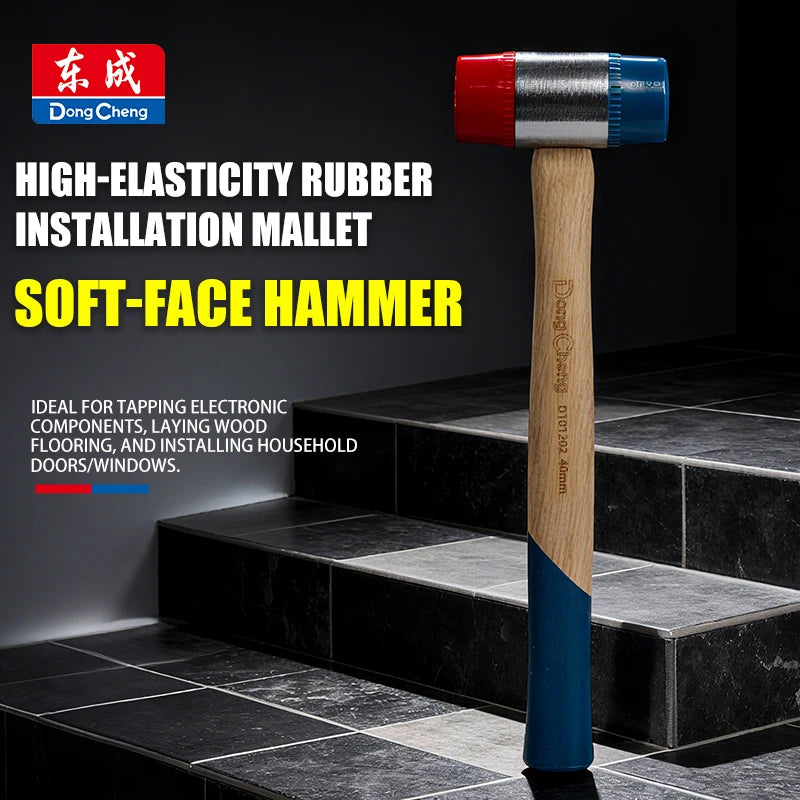 30mm 35mm 40mm Durable Eco-Friendly Rubber Mallet Hammer with Wooden Handle Repair Hammer Practical Multifunction Rubber Hammer