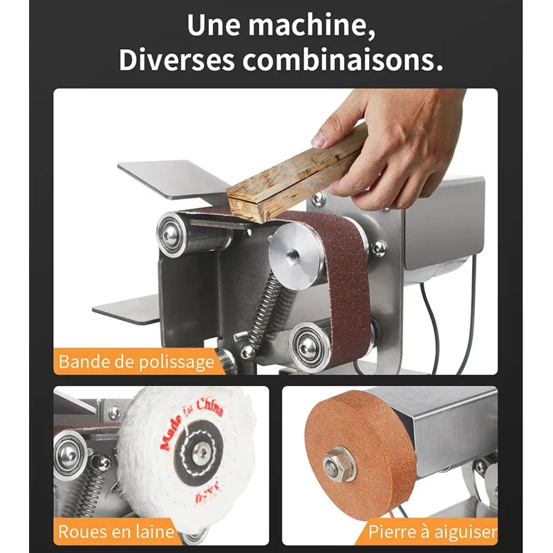 Belt Sanding Machine Electrical Polisher Machine Sharpening Machine Bench Grinder Variable Speed Mini Belt Sander Metal Sander