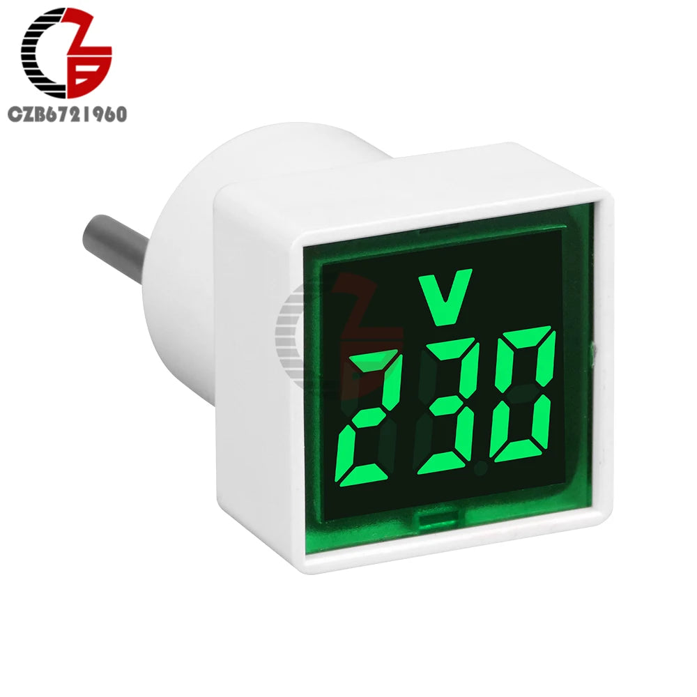 LED Digital Voltmeter Voltage Meter Tester Monitor Car Motorcycle Volt Tester EU Plug Voltmeter Voltage Measurement AC 50-500V