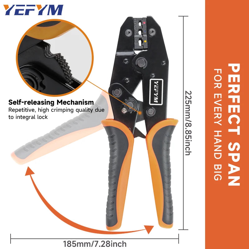 Crimping Tool for Insulated Terminals Wire AWG 20-10 (0.5-6mm²) RV/SV/FDD/MDD Connectors Ratchet Electrical Pliers HX-30J