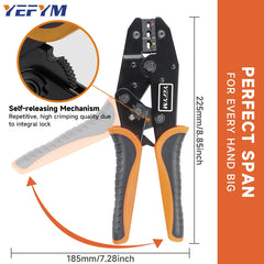 Crimping Tool for Insulated Terminals Wire AWG 20-10 (0.5-6mm²) RV/SV/FDD/MDD Connectors Ratchet Electrical Pliers HX-30J