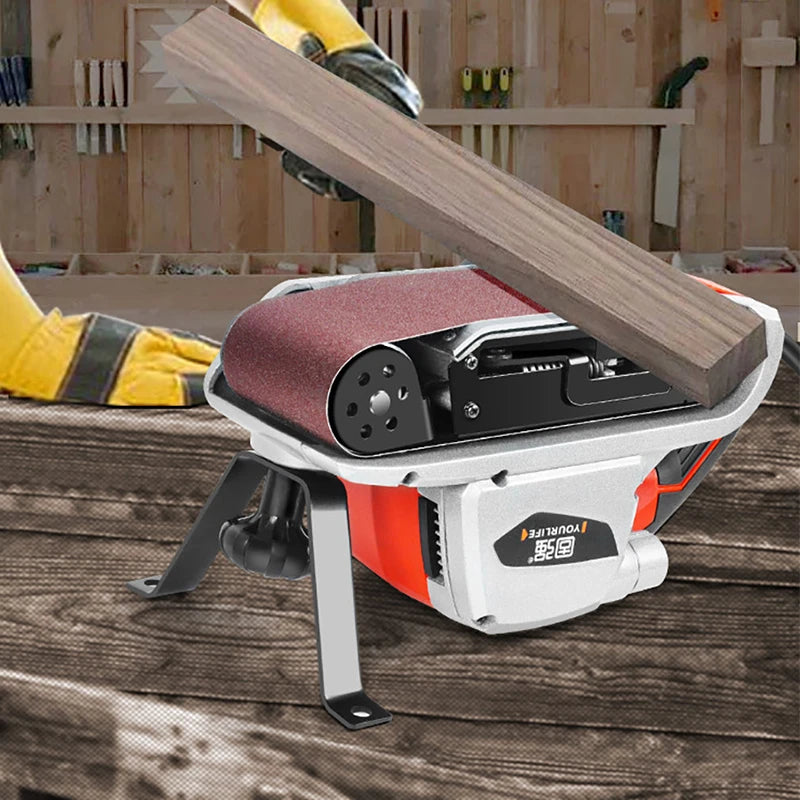 Electric Belt Sander Handheld Sanding Belt Machine Wood Furniture Putty Sanding Machine Polishing Machine Woodworking Tools