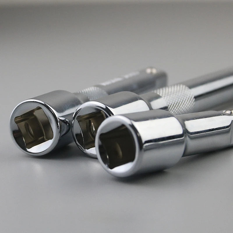 1/4" 3/8" 1/2" Drive 50/100/150/250mm Socket Ratchet Wrench Extension Bar Set Hand Tool