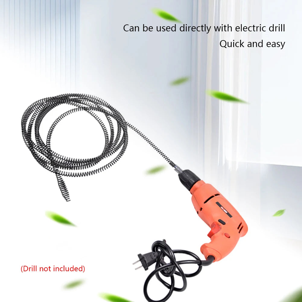2/4/5/10M Electric Drill Pipe Dredging Tool Spring Pipe Sewer Pipe Unblocker Bathroom Kitchen Drain Cleaner Sink Clogged Remover