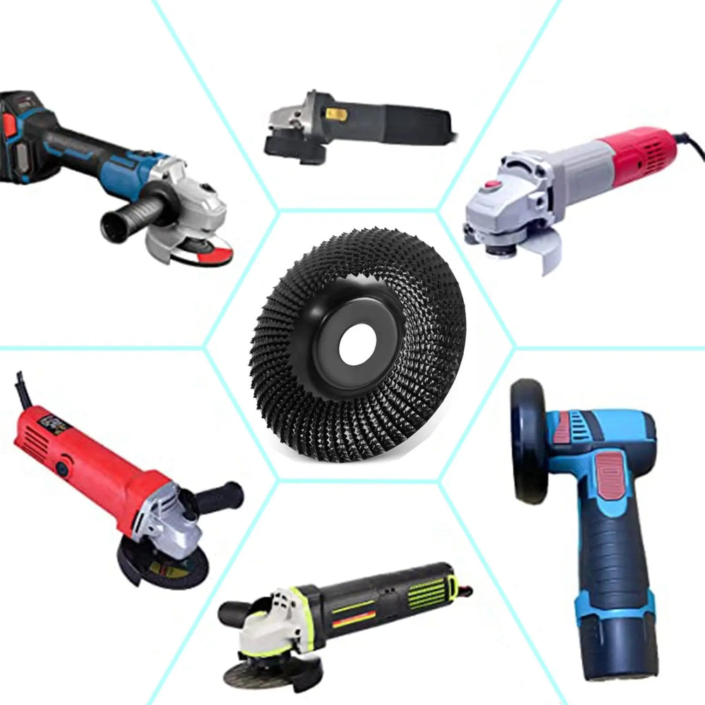 4 Inch Round Wood Angle Grinding Wheel Abrasive Disc Angle Grinder Carbide Coating 22mm Bore Shaping Sanding Carving Rotary Tool