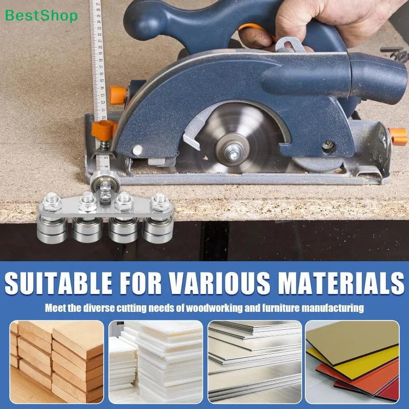 ♣Circular Saw Edge Guide with Roller Bearing, Precision Cutting Guide Tool for Circular Saw & Straight Cuts