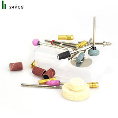24 Pcs Dremel Accessories Rotary Tools Set Abrasive For Electric Drill Wood Metal Engraving Cutting Grinding Carving Polishing
