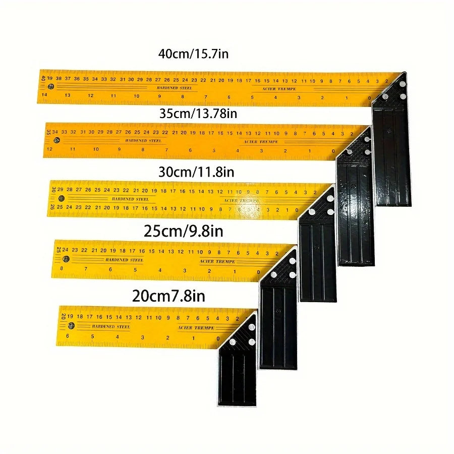 Metal Carpentry Squares, L-Shaped Frame Right Angle Ruler, Durable Steel Square Tool for Woodworking and Framing