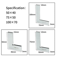 SHANHR 90 Degree Flat Edge Square Carpenter Square Angle Square L-shaped Carpenter's Ruler Marking Gauge Carpenter Tool