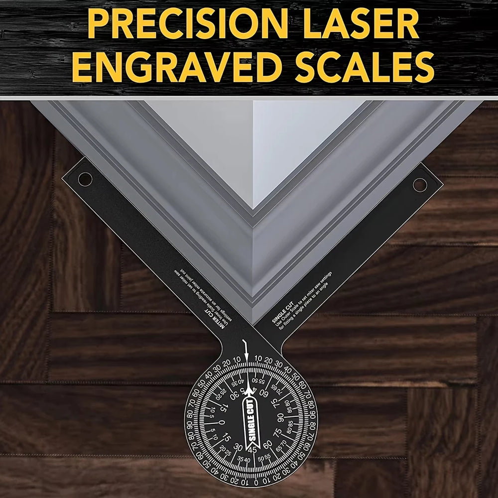 Miter Saw Protractor Featuring Precision Laser-Inside Outside Miter Angle Finder for Carpenters Plumbers and All Building Trades