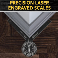 Miter Saw Protractor Featuring Precision Laser-Inside Outside Miter Angle Finder for Carpenters Plumbers and All Building Trades