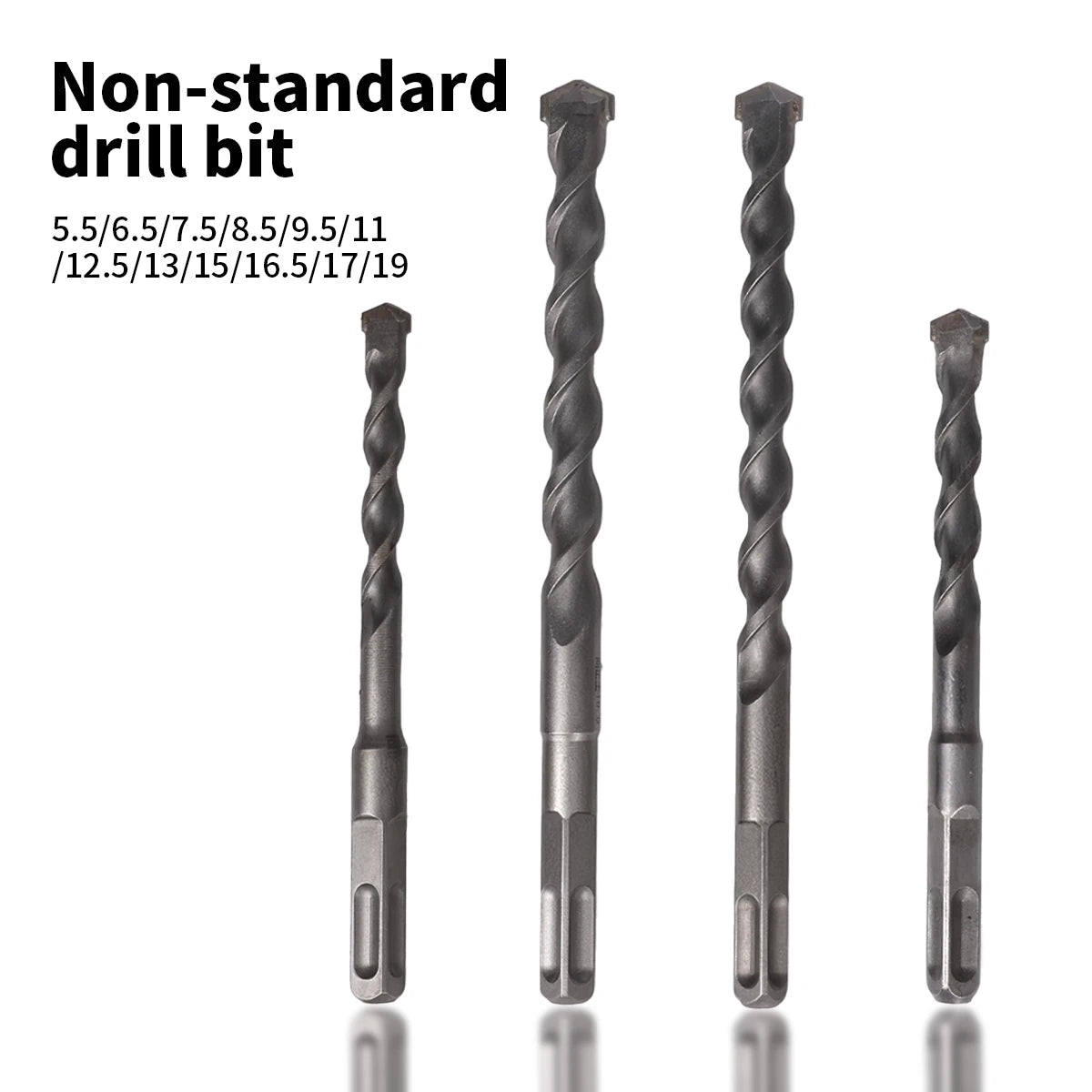 Non-Standard Electric Hammer Drill Bit 150 200mm Concrete Wall Square Handle 5.5/6.5/7.5/8.5/9.5/11/12.5/13/15/16.5/17/19mm