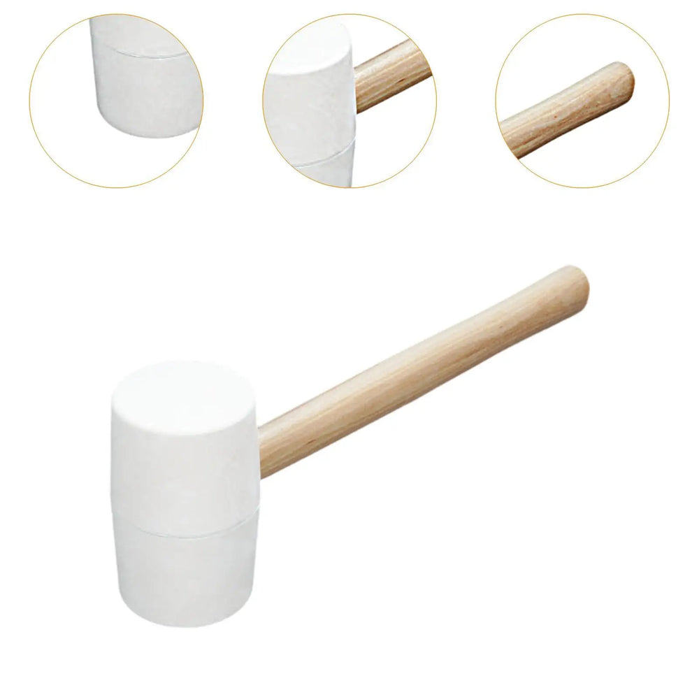Rubber Mallet Hammer with Wood Handle Comfortable Rubber Hammer for Tile Setting Home Decoration Tent Stakes Flooring Building