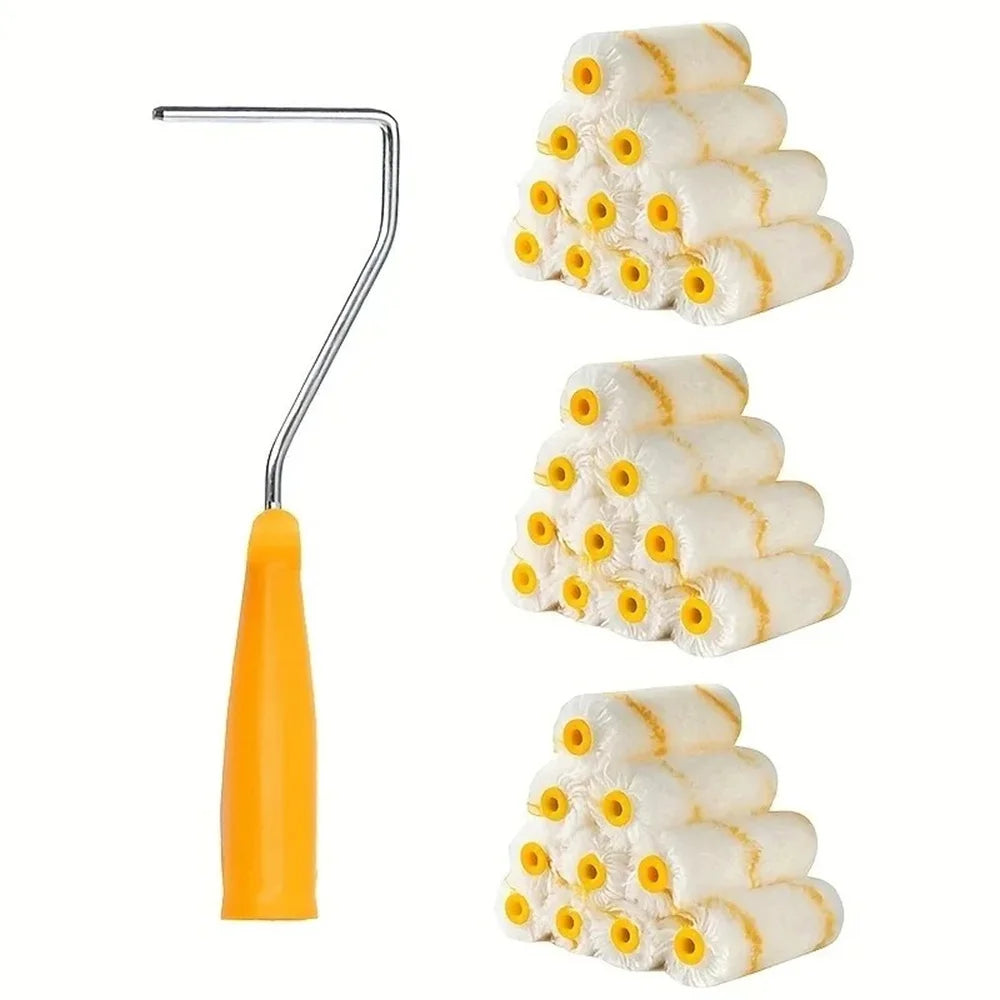 10pcs Wall Painting Tool Paint Roller Brush Kit Small Roller Bracket For Professional-Looking Walls Hotel Restaurant Commercial