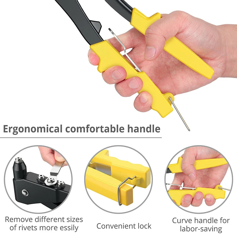 60/120/200/380 pcs Heavy Duty Riveter Gun Set Hand Riveter Blind Rivet Pliers Gun DIY Rivets Nut Automotive Tools for Home DIY