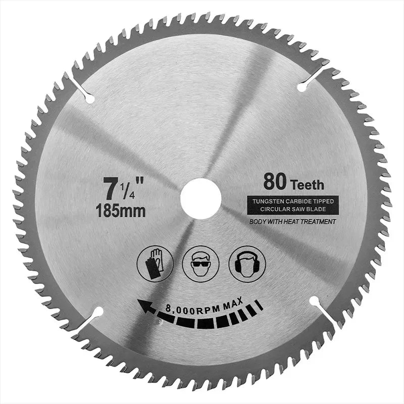 Circular Saw Blade Carbide Wood Cutting Disc TCT Saw Blade 185mm x80T x20mm Tipped Cutter Woodworking Cutting Tools Disc