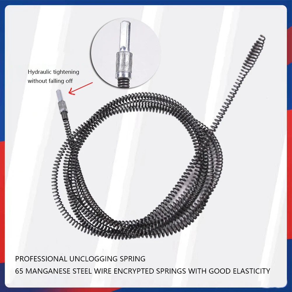 1/2/3/4/5/8/10m Electric Drill Pipe Dredging Tool Drain Cleaner Sewer Sinks Basin Pipeline Clogged Remover For Home Toilet Pipe