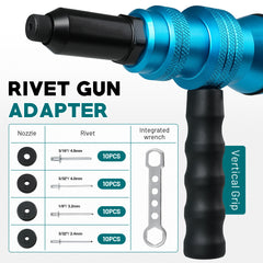 Rivet Gun Adapter Rivet Attachment for Electric Drill and Cordless Electric Power Drill Easy processing for Pop Rivets