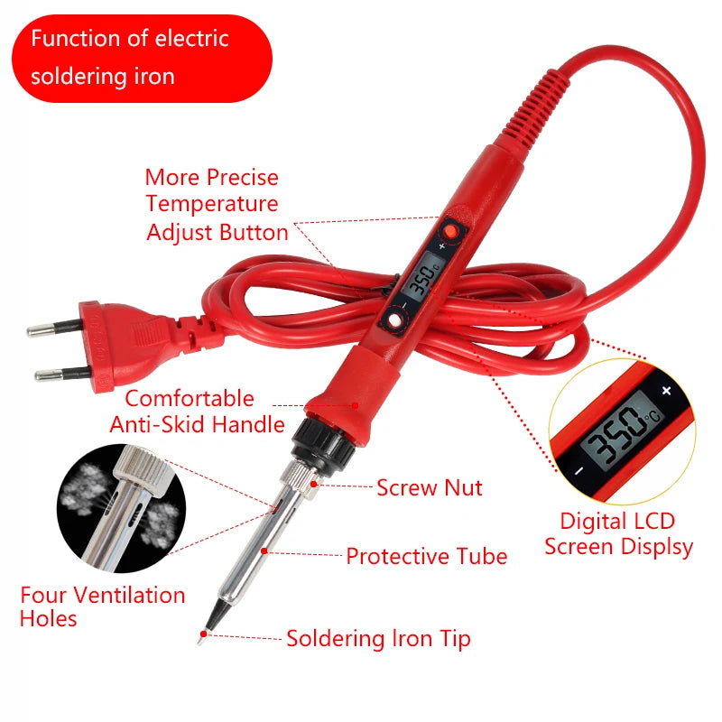 80W Soldering Iron Kit for Electronic Repair Universal 110V to 220V Voltage Conversion Ideal for DIY Enthusiasts And Hobbyists