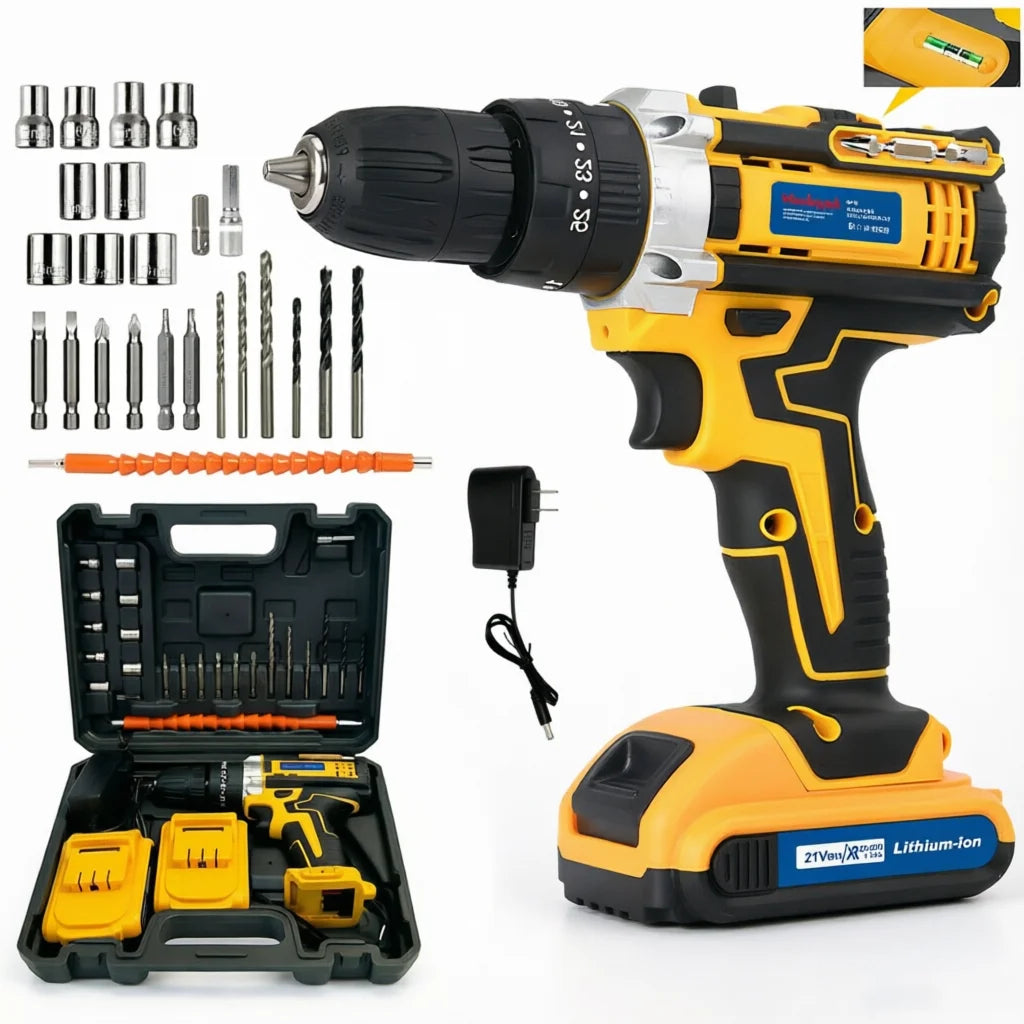 21V Electric Screwdriver Cordless Drill Set, Household Power Drill Driver Home DIY Tool Kit