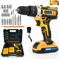 21V Electric Screwdriver Cordless Drill Set, Household Power Drill Driver Home DIY Tool Kit